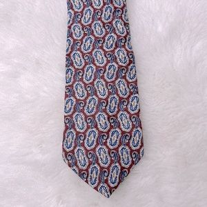 Oscar de la Renta Couture Collection Burgandy with blue, white and gold paisley